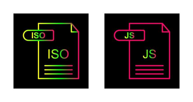 ISO and JS Icon vector