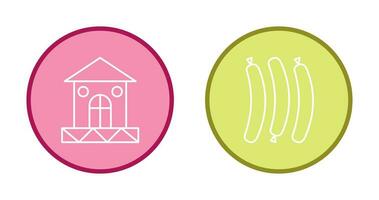 House and Hot Sausage Icon vector