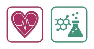 cardiograma y química icono vector