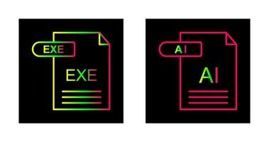 AI and EXE Icon vector