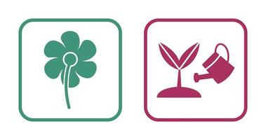 Small flowers and Growing Plant Icon vector