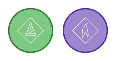 under construction and flammable material  Icon vector