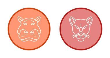 Panther an d Hippo Icon vector