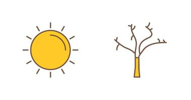 Sun and Tree Icon vector