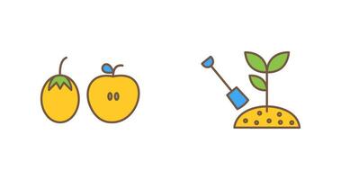 Fruits and Vegetables and Plantation Icon vector