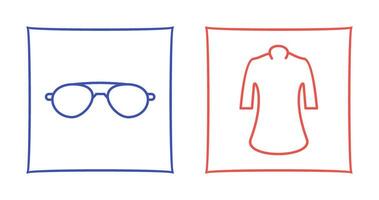 señoras camisa y Gafas de sol icono vector