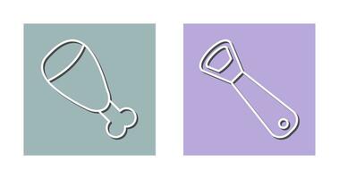 Cooked Ham and utensil Icon vector