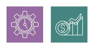 hora administración y ingresos icono vector