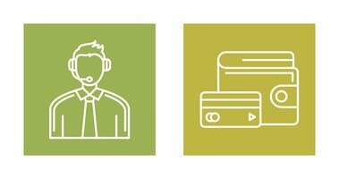 Customer Support and Wallet Icon vector