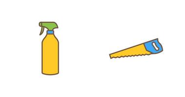 Spray bottle and Handsaw Icon vector