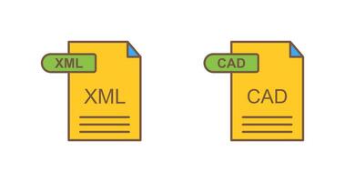 XML and CAD Icon vector