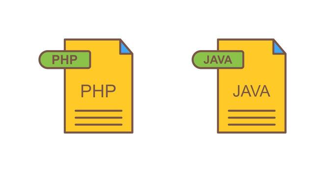 PHP and Java Icon vector