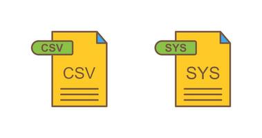 CSV and SYS Icon vector