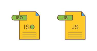 ISO and JS Icon vector
