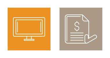 Monitor and Invoice Icon vector