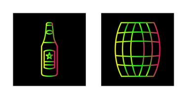 Beer Bottle and Barrel Icon vector