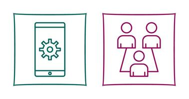 Network Settings and Connected Users Icon vector