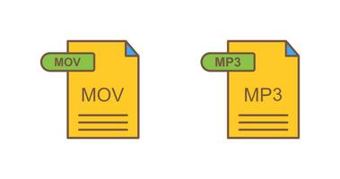 MOV and MP3 Icon vector