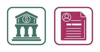 Bank and Contract Icon vector