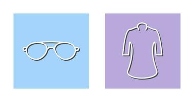 Ladies Shirt and Sunglasses Icon vector