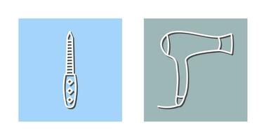 Nail File and Hair Dryer Icon vector