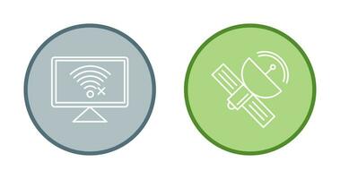 Disconnected Network and Satellite Icon vector