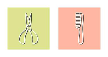 Scissor and Comb Icon vector