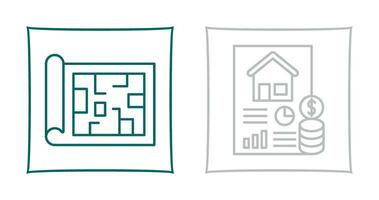 Blueprint and loan Icon vector