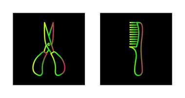 Scissor and Comb Icon vector