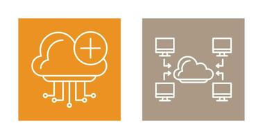 Cloud Computing and Computer  Icon vector