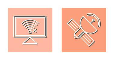 Disconnected Network and Satellite Icon vector