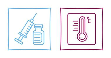 Syringe and Thermoimeter Icon vector