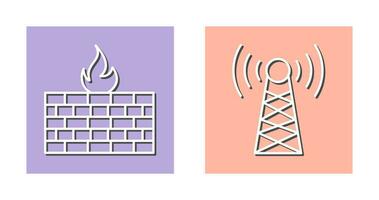 Firewall and Tower Icon vector