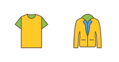 Plain T Shirt and Stylish Jacket Icon vector