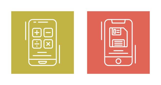 Calculator and Backup file Icon vector