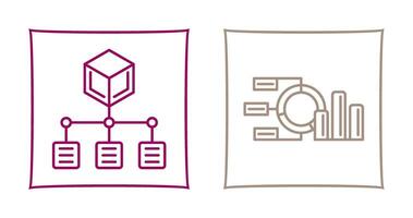 tarta gráfico y distribución icono vector