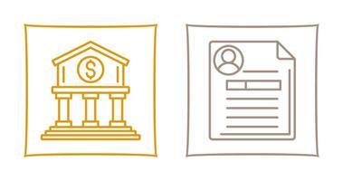 Bank and Contract Icon vector