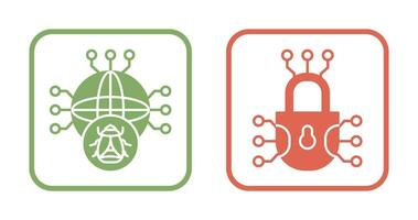 Global Malware and Cyber defence Icon vector