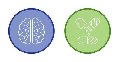 Brain and Capsule Icon vector