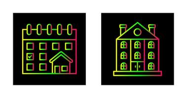 Calendar and Mansion Icon vector