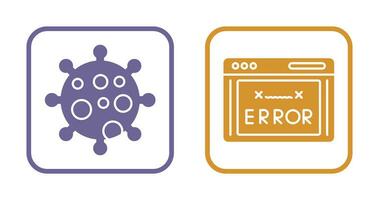 Virus and Error Code Icon vector