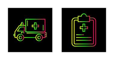 Ambulance and prescription Icon vector