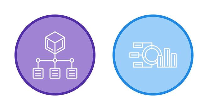 Pie Chart and distribution Icon vector