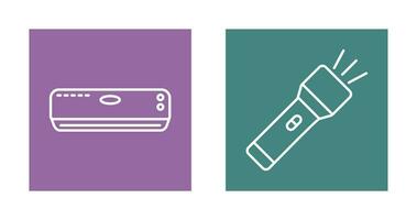 Air Conditioner and Flashlight Icon vector