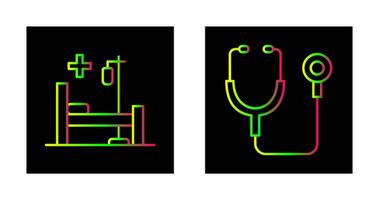 Stethoscope and Hospital Icon vector