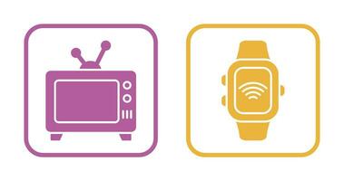 Television and Smart Watch Icon vector