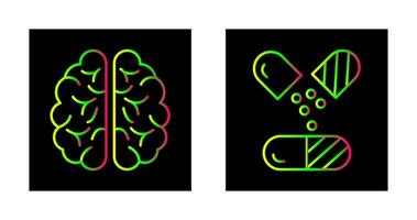 Brain and Capsule Icon vector