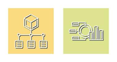 tarta gráfico y distribución icono vector