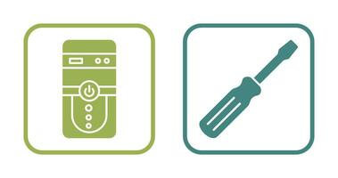 Cpu and Screw driver Icon vector