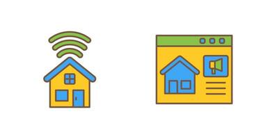 Smart house and Marketing Icon vector